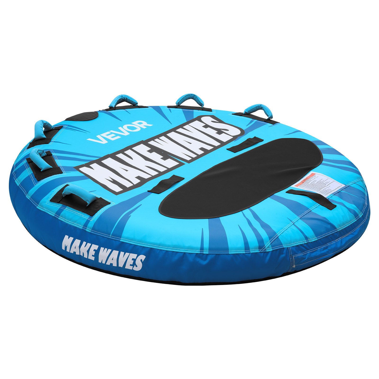 VEVOR Gonfiabile Trainabile per Barche Sport Acquatici Capienza da 3 Persone Carico max 231 kg con Cuscinetti Antiscivolo, Tubo Gonfiabile di Traino Copertura in Nylon da Mare Piscina Lago, Blu