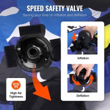 VEVOR Gommoni Trainabili, Gommone Rimorchiabile Gonfiabili Rotondi Sport Acquatici da Tirare, Copertura Completa Nylon, Maniglie EVA Valvola Sicurezza della Velocità 1-2 Persone, 154,22 kg, 1315 mm