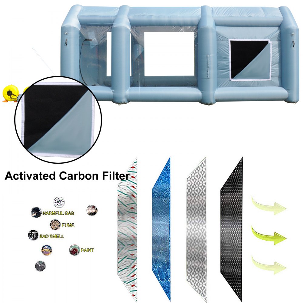 VEVOR Inflatable Paint Booth Cabina di Verniciatura Gonfiabile Auto Tenda Grigio