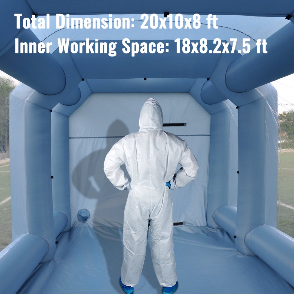 VEVOR Inflatable Paint Booth Cabina di Verniciatura Gonfiabile Auto Tenda Grigio