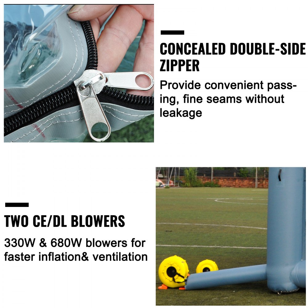 VEVOR Inflatable Paint Booth Cabina di Verniciatura Gonfiabile Auto Tenda Grigio