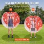 VEVOR Palla Gonfiabile Paraurti, Palla Antiurto per Gioco, 1 Pezzo, 1,2m x 1,03m, Palla Trasparente Gonfiabile, Palla per Rimbalzo a Bolle in PVC Attività all'Aperto, Palla Paraurti Gonfiabile Rosso