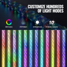 VEVOR Frusta luminoso a LED da 48 pollici telecomando RF, spirale RGB impermeabile a 360° con 2 bandiere, decorazione luminosa per UTV, ATV, motociclette, RZR, Can-Am, camion, fuoristrada, go-kart