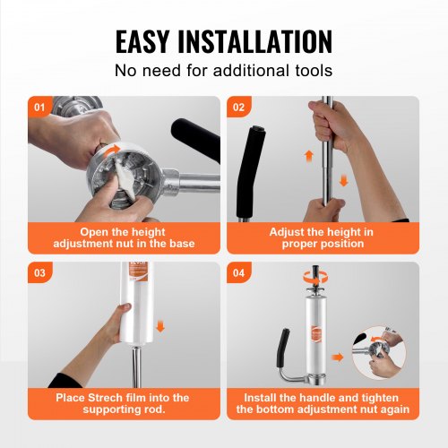 VEVOR Dispenser per pellicola termoretraibile, 30-50 cm, Supporto per dispenser per pellicola termoretraibile resistente all'industria con manico esteso per avvolgimento, Spedizione, Trasloco