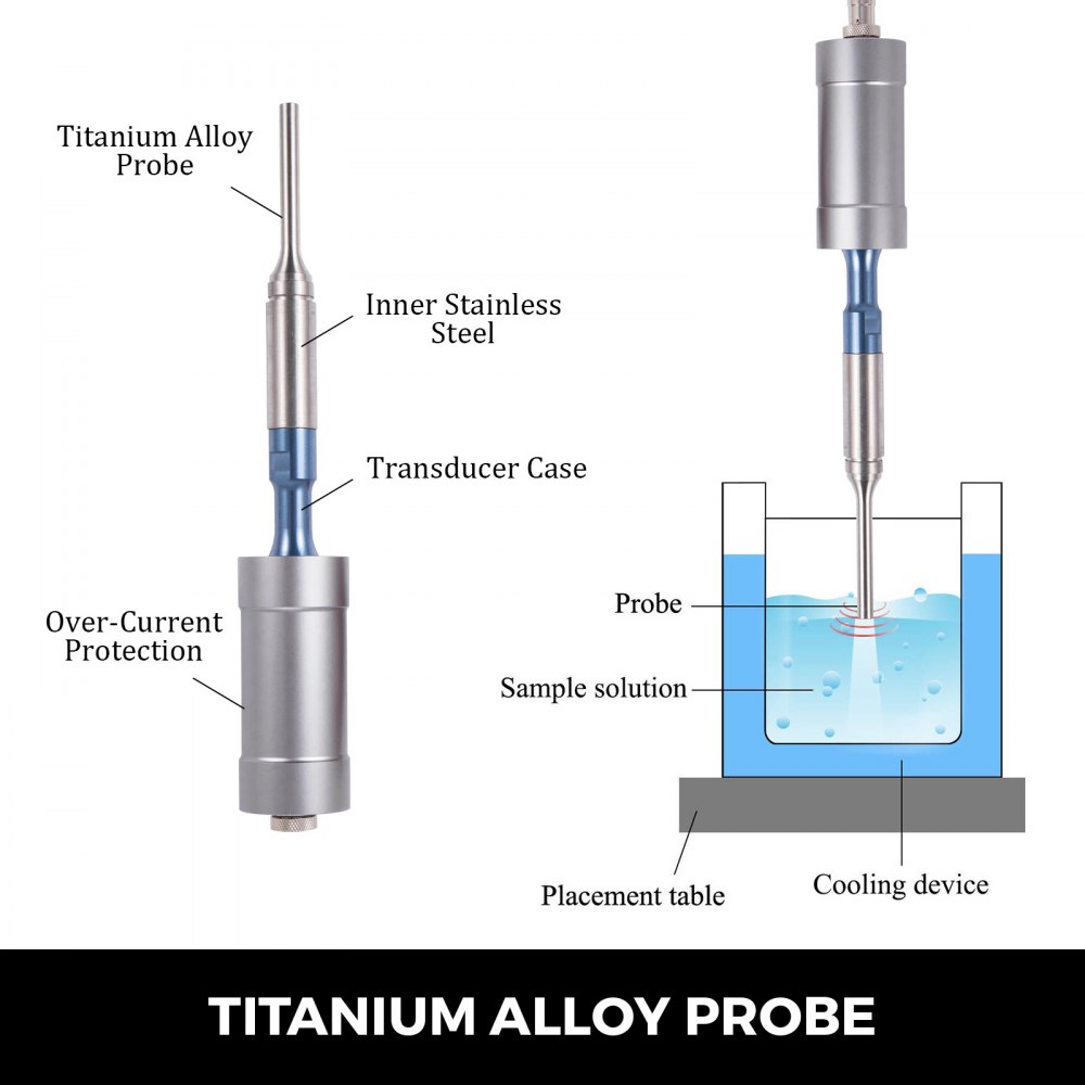 Ultrasonic Homogenizer Sonicator Con Sonda 300w 5-200 Ml 20 Khz φ 8mm