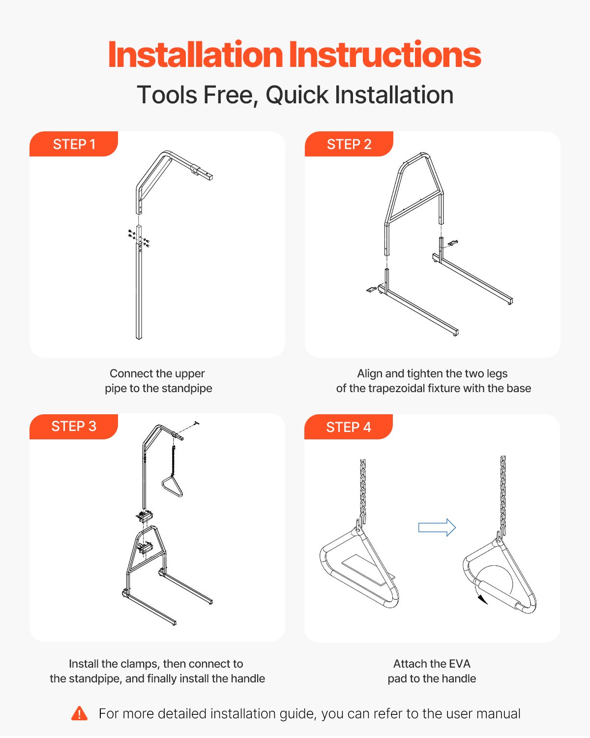 VEVOR Bed Hoist 1050x730x1880 mm, Patient Lift up to 113 kg, Standing Aid for Seniors, Patients & Disabled People, Bed Hoist Suitable for Home Care, Hospitals, Nursing Homes