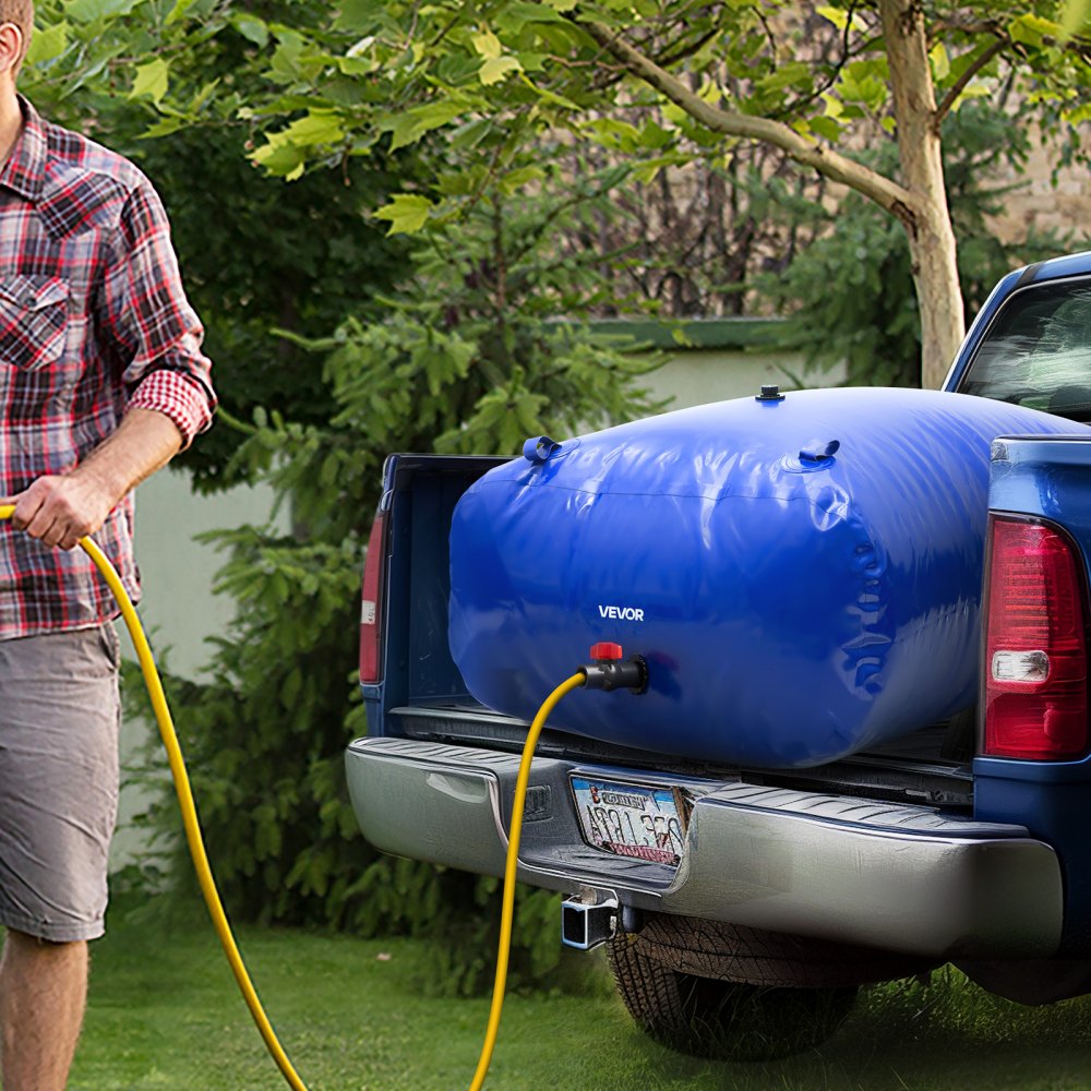 VEVOR Serbatoio di Stoccaggio dell'Acqua, 1000 L Sacca Morbida Extra-Large Pieghevole e Portatile per Irrigazione del Giardino, Campeggio, Camper, Protezione Incendi, Impermeabile, Ignifugo