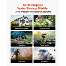 VEVOR Serbatoio di Stoccaggio dell'Acqua, 1000 L Sacca Morbida Extra-Large Pieghevole e Portatile per Irrigazione del Giardino, Campeggio, Camper, Protezione Incendi, Impermeabile, Ignifugo