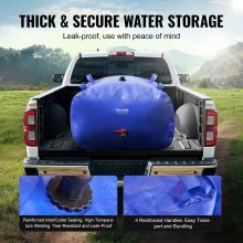 VEVOR Sacca di Stoccaggio dell'Acqua da 400 L, Serbatoio Acqua per Camper, Contenitori Stoccaggio Acqua Pieghevoli, Sacca Acqua Dolce di Grande Capacità,Portatile, Materiali Ignifughi, Campeggio Blu
