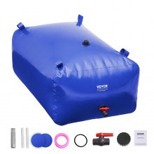 VEVOR Sacca di Stoccaggio dell'Acqua da 400 L, Serbatoio Acqua per Camper, Contenitori Stoccaggio Acqua Pieghevoli, Sacca Acqua Dolce di Grande Capacità,Portatile, Materiali Ignifughi, Campeggio Blu