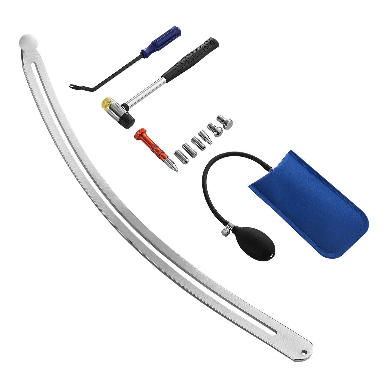 VEVOR Kit di Estrazione Ammaccature, Strumento per la Rimozione di Ammaccature da Auto Senza Vernice, Estrattore per Riparazione Danni al Parafango con Asta Curva, Strumenti per Testine di Ricambio