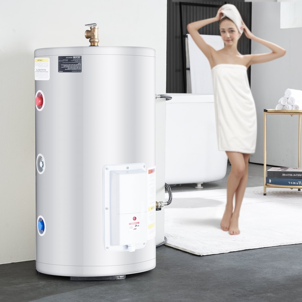 VEVOR Electric Water Heater, 70 L Tank, Hot Water Storage Tank, 2 kW, with LED Display, Rotary Knob Control, Side Connection, Hot Water Storage Tank for Shower, Bath, φ410x780 mm