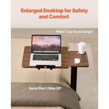 VEVOR Tavolo da Letto Mobile per Ufficio Studio Scrivania per Laptop Legno Nero