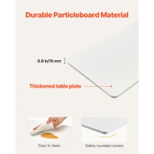 VEVOR Tavolo da Letto Mobile Bianco Scrivania per Laptop con Portabicchieri
