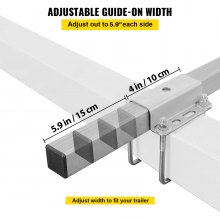 VEVOR Guida per Rimorchio a Pontoon in Acciaio, Roller Guide-on Pontoon a Forma di L da 24 Pollici su Tavole Imbottite in Moquette, Heavy-duty Roller Guide per Barche da Sci, Barche da Pesca