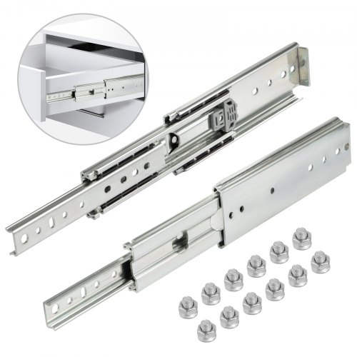 Kit Guida Scorrevole per Cassetti con Cuscinetti a Sfera 25,4 cm con Bloccaggio