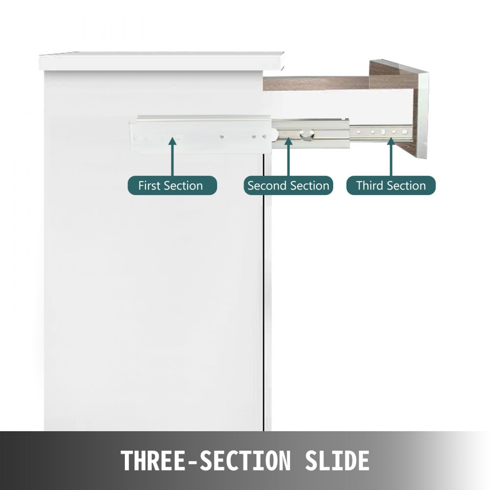 Kit Guida Scorrevole per Cassetti con Cuscinetti a Sfera 25,4 cm con Bloccaggio