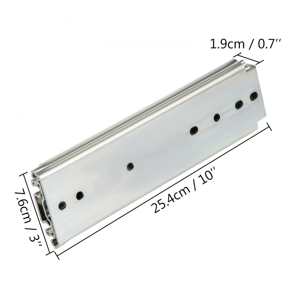 Kit Guida Scorrevole per Cassetti con Cuscinetti a Sfera 25,4 cm con Bloccaggio