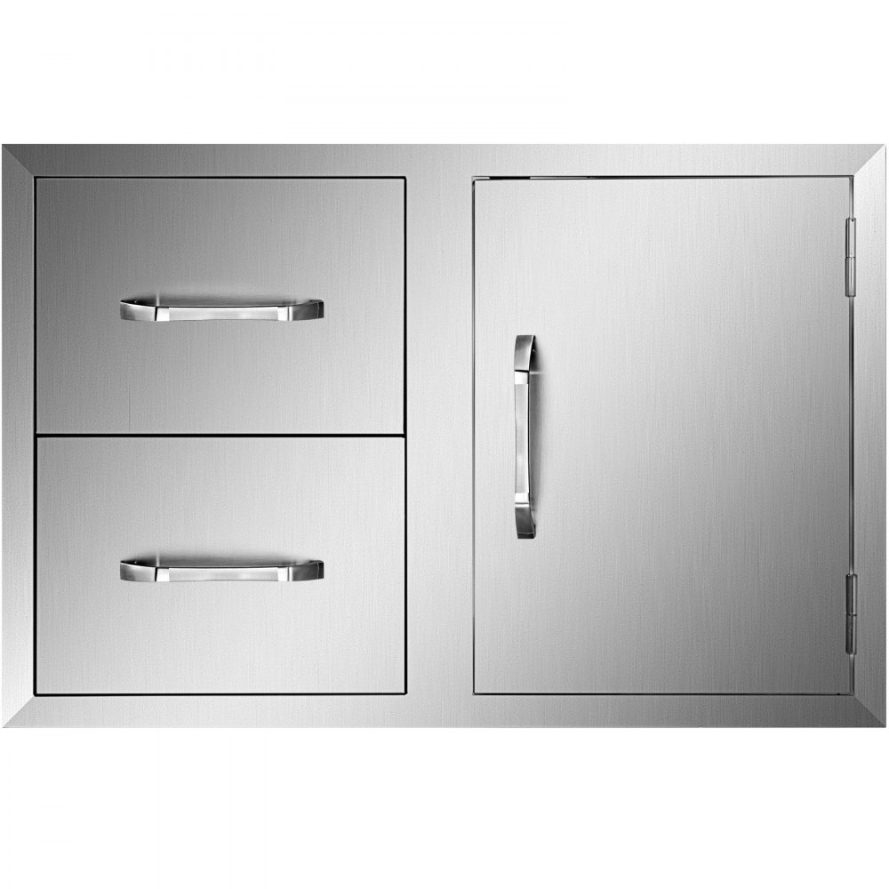 Doppio Cassetto Della Cucina + Porta Dell'armadio Acciaio Inossidabile