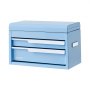 VEVOR Cassetta Portautensili in Acciaio con 2 Cassetti e Vano Superiore Blu, Cassetta Porta Attrezzi Portatile, Design Magnetico, con Rivestimenti Protettivi, per Garage, Officina e Banco da Lavoro