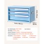 VEVOR Steel Tool Box with 3 Drawers Portable Metal Toolbox Heavy Duty Blue, for Garage Workshop Repair Shop Workbench, Magnetic Design, Tool Chest Cabinet Storage Organizer, with Protective Liners