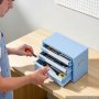 VEVOR Cassetta Portautensili in Acciaio con 3 Cassetti, Desgin Magnetico, Cassetta Porta Attrezzi, Portatile e Robusta, con Rivestimenti Protettivi, Ideale per Garage, Officina e Banco da Lavoro, Blu