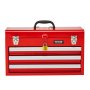 VEVOR Cassetta degli Attrezzi in Metallo, 520 mm con 3 Cassetti Cassetta degli Attrezzi Portatile in Metallo, Cassetta degli Attrezzi con Rivestimenti Piedini, Acciaio con Cuscinetti a Sfera, Rosso