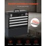 VEVOR Tool Box Cassetta Attrezzi Portatile in Metallo 520 mm 4 Cassetti Nero