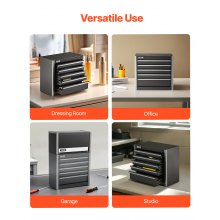 VEVOR Tool Box Cassetta degli Attrezzi Portatile in Metallo 218 mm 5 Cassetti