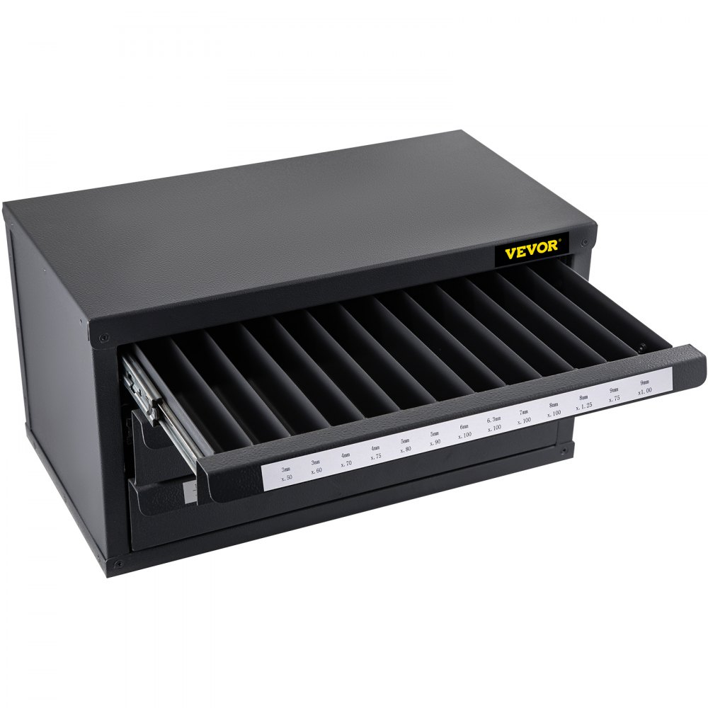 VEVOR Cassettiera Portaminuteria, Dimensione da 3 a 24 mm 16,3 Libbre Portautensili Cassettiera Attrezzi in Acciaio con 3 Cassetti per Officine Meccaniche, Reparti di Manutenzione e Magazzino Generale