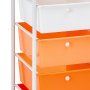 VEVOR Carrello Multiuso con Cassetti, Organizer a Doppia Fila con 15Cassetti, Carrello Portaoggetti, Telaio in Acciaio Verniciato, Ruote Girevoli a 360° con 2 Freni, per Ufficio, Garage, Rosso Sfumato