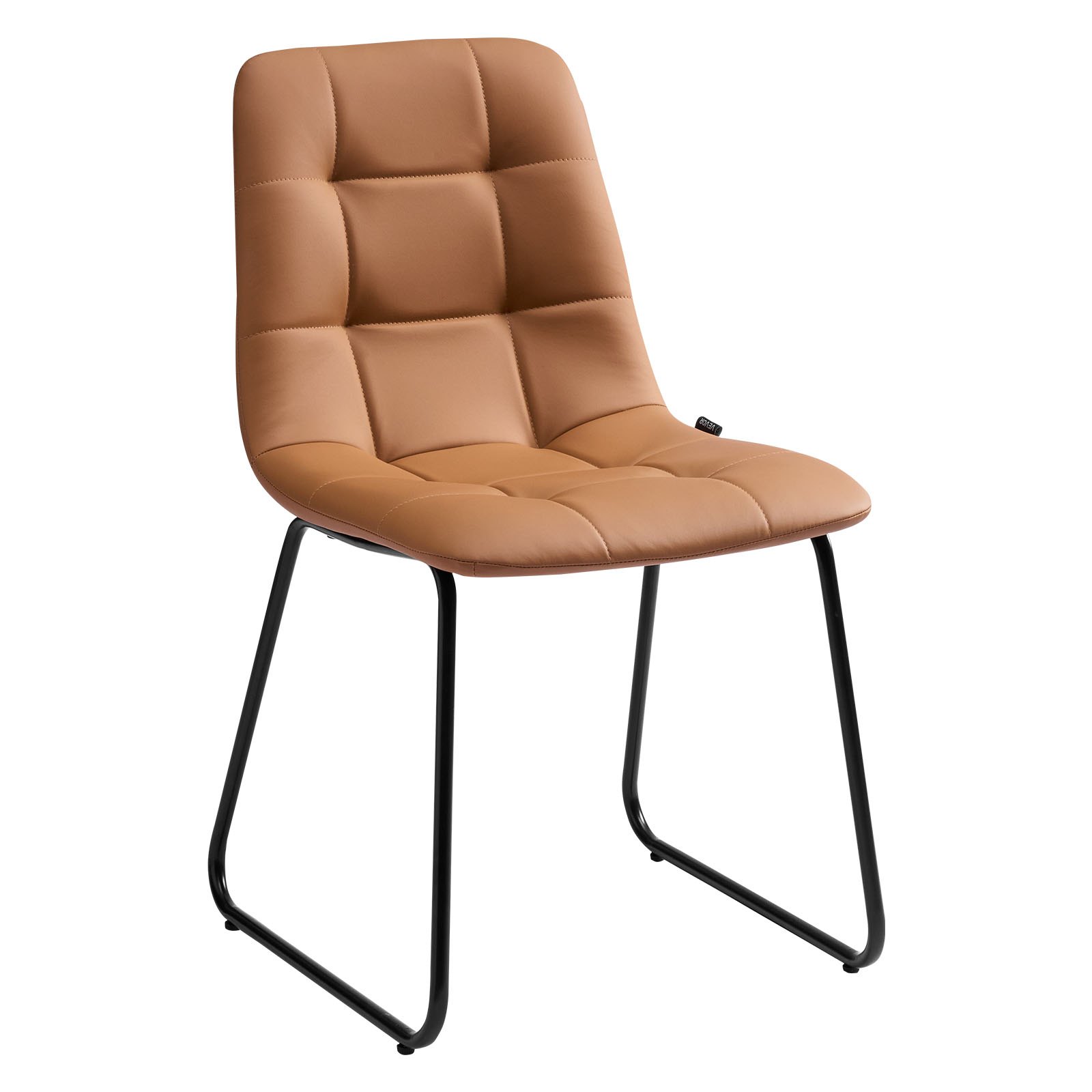 VEVOR Set da Pranzo da 5 Pezzi, Tavolo da Cucina Rotondo Salvaspazio con 4 Sedie Arancioni Imbottite, Cuscini in Pelle PU, Scrivania Moderna Colore Legno con Piedini Regolabili per Sala da Pranzo