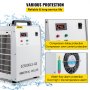 VEVOR Refrigeratore d'Acqua Industriale per il Dispositivo di Raffreddamento del Tubo, CW-5000 220 V Refrigeratore d'Acqua con Incisore Laser per Raffreddare l'Unico Tubo Laser in Vetro CO2