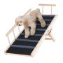 VEVOR Rampa per Cani Lunghezza 1200 mm, Rampa per Auto Pieghevole Antiscivolo per Cani Gatti Altezza Regolabile 35-70 cm, Scivolo per Animali Domestici in Legno a Casa per Auto, Scala per Gatti Cani
