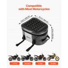 VEVOR Borsa Posteriore per Moto, Borsa da Sella Posteriore da 28 L con Tessuto Impermeabile, per Bagagli da Moto Sport all'Aria Aperta con Tasca e Fibbia Regolabile, Portapacchi Universali, Nero