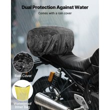 VEVOR Borsa Posteriore per Moto, Borsa da Sella Posteriore in Tessuto da 30 L con Copertura Impermeabile, per Bagagli da Moto Sport all'Aria Aperta con Spallacci, Portapacchi Universali, Nero