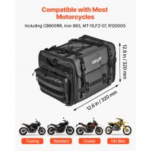 VEVOR Borsa Posteriore per Moto, Espandibile da 40 a 60L con Copertura Antipioggia Impermeabile, Pieghevole per Bagagli Sportivi all'Aria Aperta, con Tracolle, Tasca e Cordino Elastico, Nero