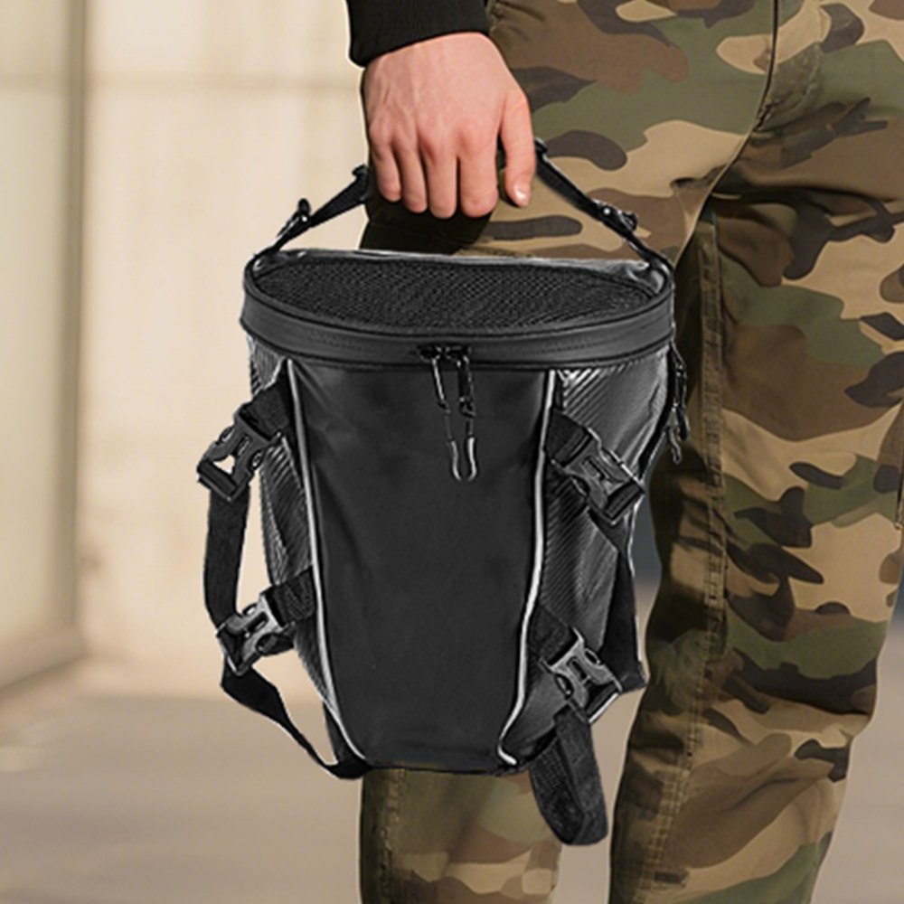 VEVOR Borsa Posteriore per Moto, Espandibile da 10 L con Copertura Antipioggia Impermeabile, Borsa da Viaggio per Bagagli per Sportivi all'Aria Aperta, Zaino con Tracolle, Tasca, Nero