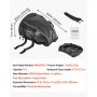 VEVOR Borsa Posteriore per Moto, Espandibile da 10 L con Copertura Antipioggia Impermeabile, Borsa da Viaggio per Bagagli per Sportivi all'Aria Aperta, Zaino con Tracolle, Tasca, Nero
