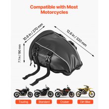 VEVOR Borsa Posteriore per Moto, Espandibile da 10 L con Copertura Antipioggia Impermeabile, Borsa da Viaggio per Bagagli per Sportivi all'Aria Aperta, Zaino con Tracolle, Tasca, Nero