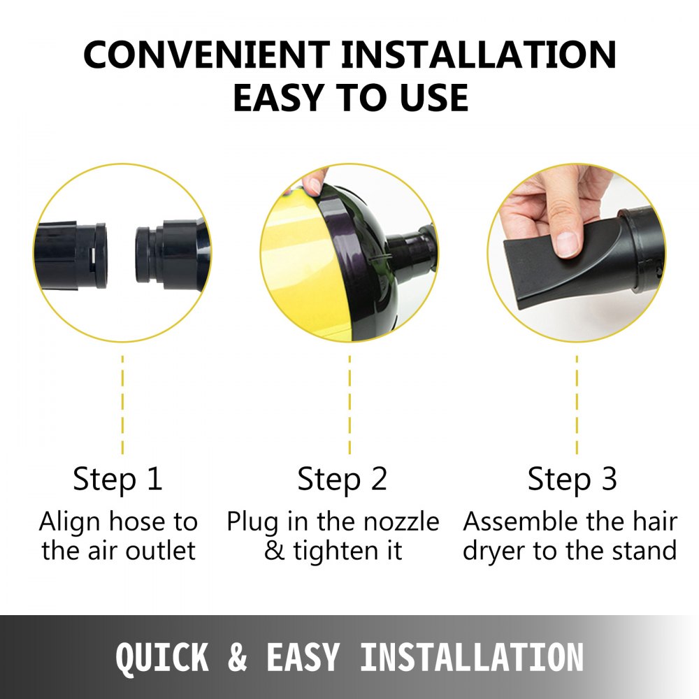 Soffiatore Per Cani Animali Domestici 2800w Asciugacapelli Aria Calda Giallo
