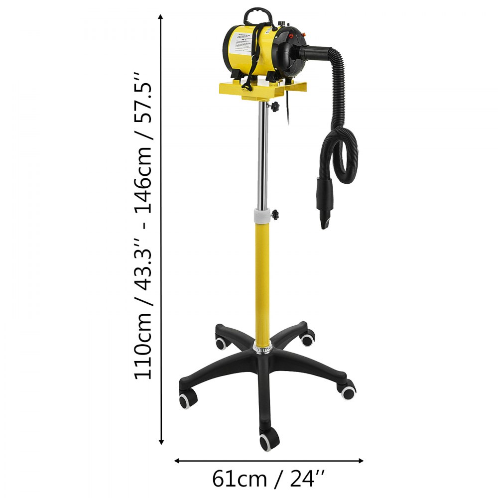 Soffiatore Per Cani Animali Domestici 2800w Asciugacapelli Aria Calda Giallo