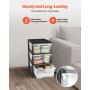 VEVOR Carrello Portaoggetti in Plastica a 3 Cassetti, Scatole Portaoggetti su Ruote, Organizer Mobile a 3 Livelli, Contenitore Trasparente per Forniture di Ufficio, Aule, Casa, Studio