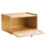 VEVOR Contenitore per Pane da Cucina 400 x 250 x 220 mm Contenitore per Pagnotta in Legno di Bambù per Pane Fatto in Casa, con Pannello Porta in Acrilico Ondulato, Forma di Rettangolo