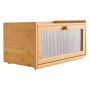 VEVOR Contenitore per Pane da Cucina 400 x 250 x 220 mm Contenitore per Pagnotta in Legno di Bambù per Pane Fatto in Casa, con Pannello Porta in Acrilico Ondulato, Forma di Rettangolo