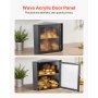 VEVOR Contenitore per Pane Angolare a Doppio Strato 320 x 320 x 425 mm Contenitore per Pagnotta in Legno di Bambù per Pane Fatto in Casa, con Pannello Porta in Acrilico Ondulato, Nero