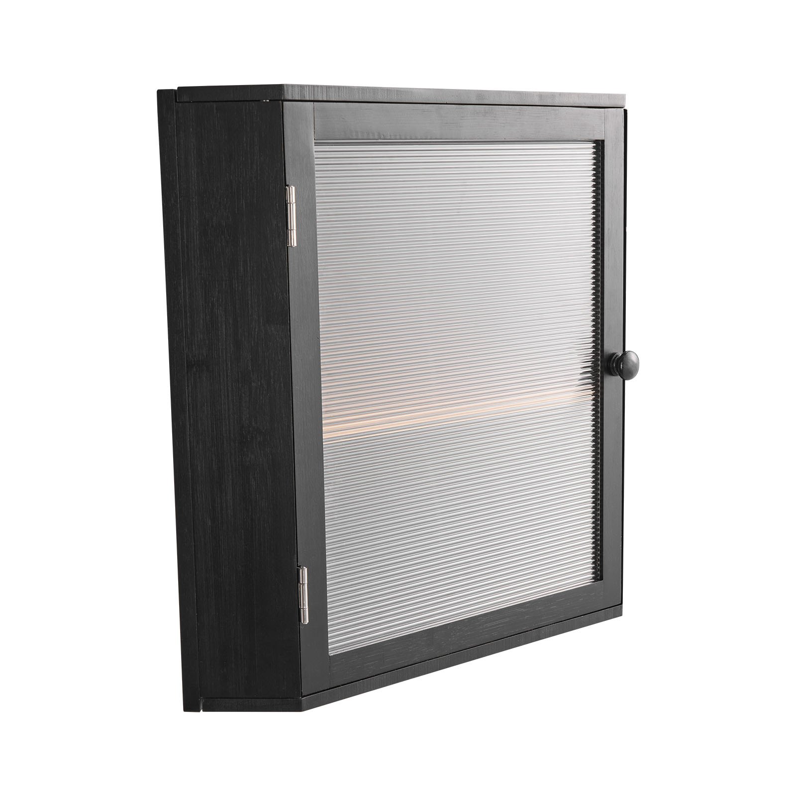 VEVOR Contenitore per Pane Angolare a Doppio Strato 320 x 320 x 425 mm Contenitore per Pagnotta in Legno di Bambù per Pane Fatto in Casa, con Pannello Porta in Acrilico Ondulato, Nero