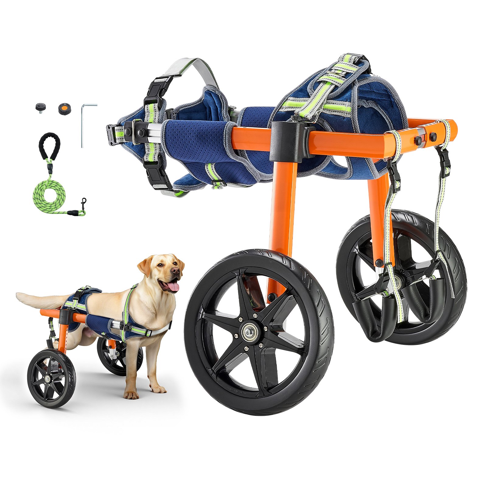 VEVOR Dog Wheelchair for Back Legs, Lightweight 2 Wheels Pet Wheelchair, Height, Width & Length Adjustable, Dog Cart with Shock-Absorbing Wheels, for Injured, Disabled Dogs 15.8-21.7 kg, Medium