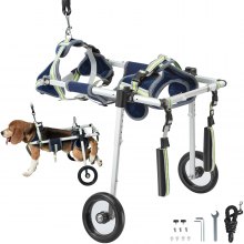 VEVOR Sedia a rotelle per animali domestici zampe posteriori 2 ruote misura S