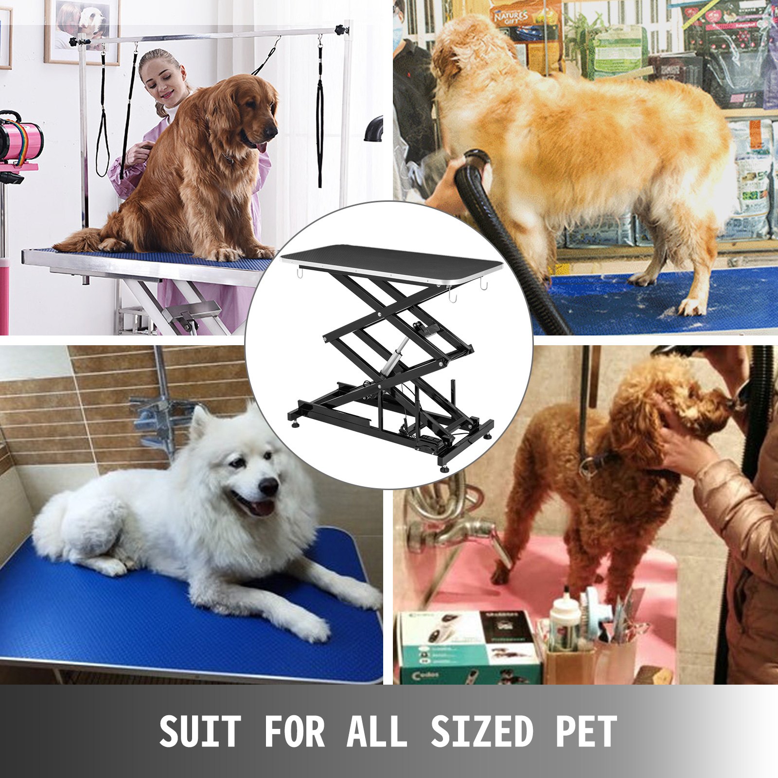 Tavolo Per Toelettatura Elettronico Nero Abrasivi Robusti Cane Gatto